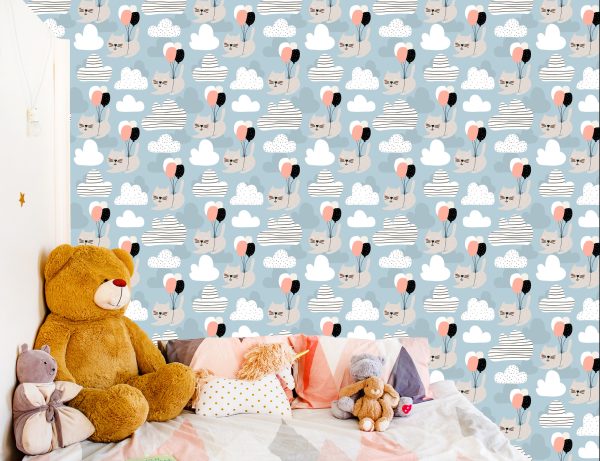 Behang Voor Kinderen - Katten En Ballonnen - Afbeelding 6