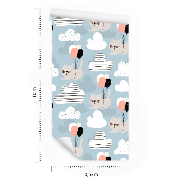 Behang Voor Kinderen - Katten En Ballonnen - Afbeelding 8