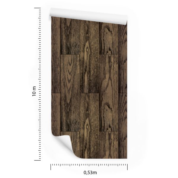 Behang Donkere Verticale Houten Planken - Afbeelding 8
