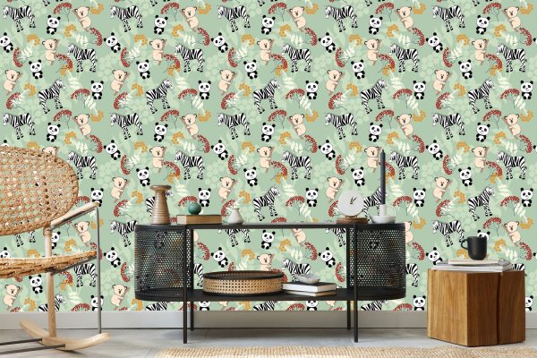 Behang Voor Kinderen - Zebra's, Koala's En Panda's - Afbeelding 5