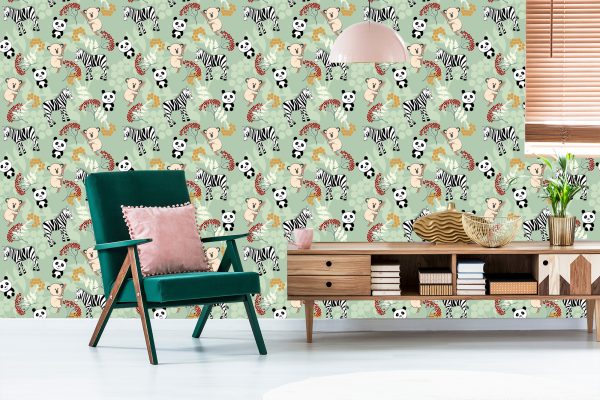 Behang Voor Kinderen - Zebra's, Koala's En Panda's - Afbeelding 6