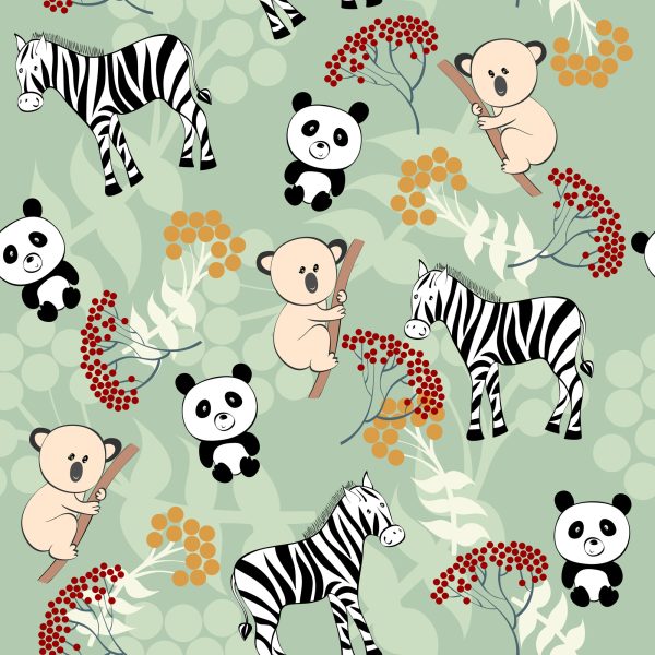 Behang Voor Kinderen - Zebra's, Koala's En Panda's - Afbeelding 2