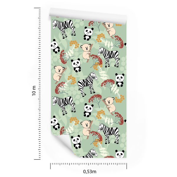 Behang Voor Kinderen - Zebra's, Koala's En Panda's - Afbeelding 8
