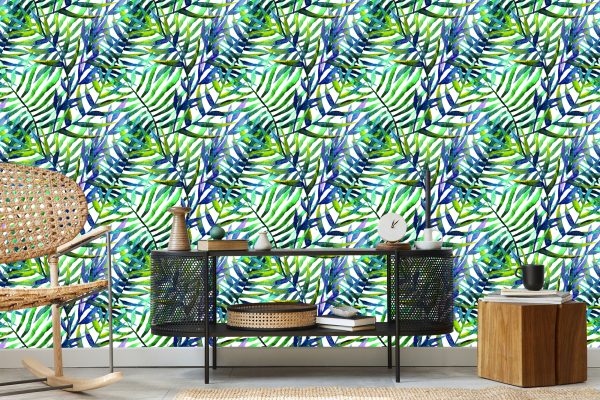 Behang Aquarel Bladeren - Afbeelding 5