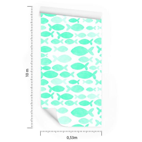 Behang Voor Kinderen - Aquarelvissen - Afbeelding 8