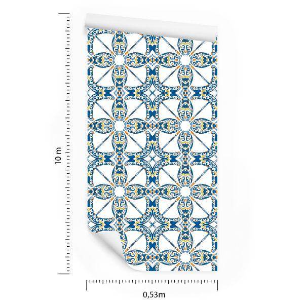 Behang Kleurrijk Mozaïek In Oosterse Stijl - Afbeelding 8