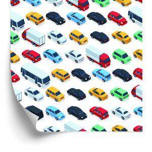 Behang Voor Kinderen - Kleurrijke Auto's, Vrachtwagens En Bussen