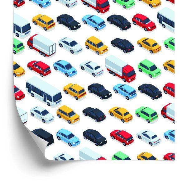 Behang Voor Kinderen - Kleurrijke Auto's, Vrachtwagens En Bussen