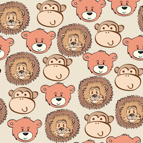 Behang Voor Kinderen - Vrolijke Teddyberen, Leeuwen En Apen - Afbeelding 2