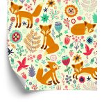 Behang Voor Kinderen - Vossen, Vogels En Bloemen