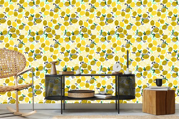 Behang Voor In De Keuken - Citroenen In Scandinavische Stijl - Afbeelding 5