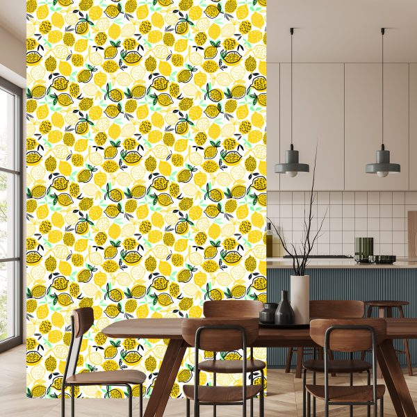 Behang Voor In De Keuken - Citroenen In Scandinavische Stijl - Afbeelding 4