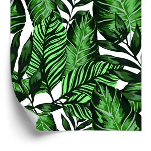 Behang Aquarel Tropische Bladeren