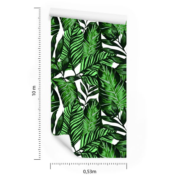 Behang Aquarel Tropische Bladeren - Afbeelding 8
