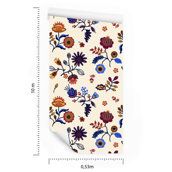 Behang Volks Bloemenpatroon - Afbeelding 8