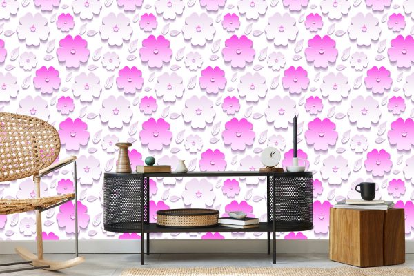 Behang Bloemen En Bladeren - 3D-Effect - Afbeelding 5