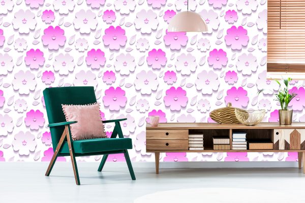 Behang Bloemen En Bladeren - 3D-Effect - Afbeelding 6