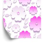 Behang Bloemen En Bladeren - 3D-Effect