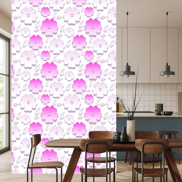 Behang Bloemen En Bladeren - 3D-Effect - Afbeelding 4