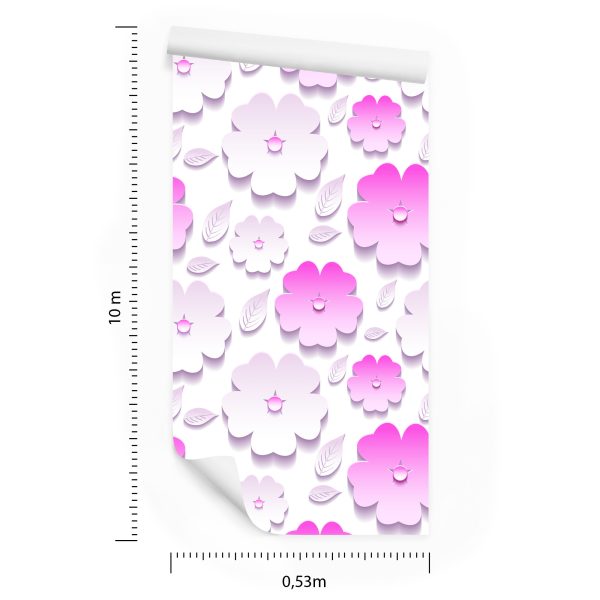 Behang Bloemen En Bladeren - 3D-Effect - Afbeelding 8