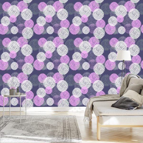 Behang Kleurrijk Bloemenpatroon - Afbeelding 3