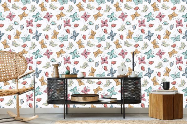 Behang Voor Kinderen - Vlinders En Bloemen - Afbeelding 5