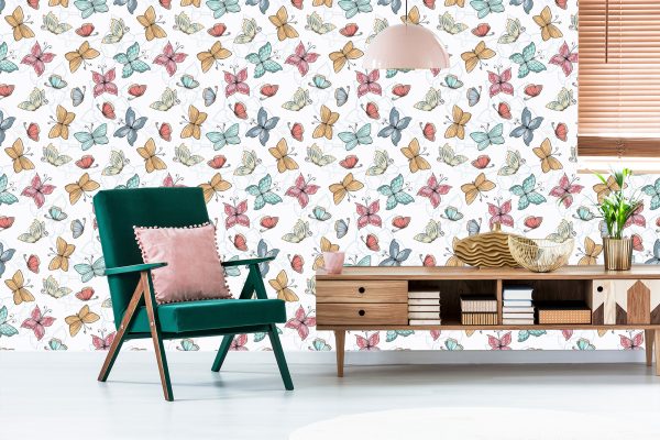Behang Voor Kinderen - Vlinders En Bloemen - Afbeelding 6