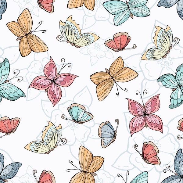 Behang Voor Kinderen - Vlinders En Bloemen - Afbeelding 2