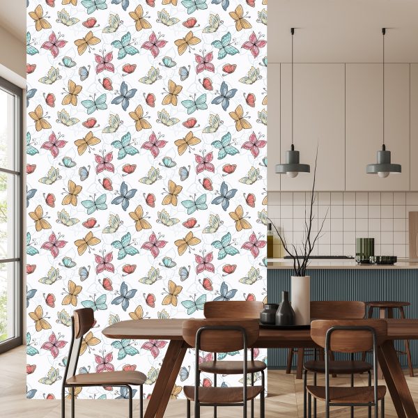 Behang Voor Kinderen - Vlinders En Bloemen - Afbeelding 4