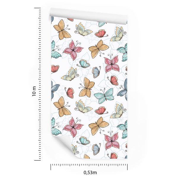 Behang Voor Kinderen - Vlinders En Bloemen - Afbeelding 8