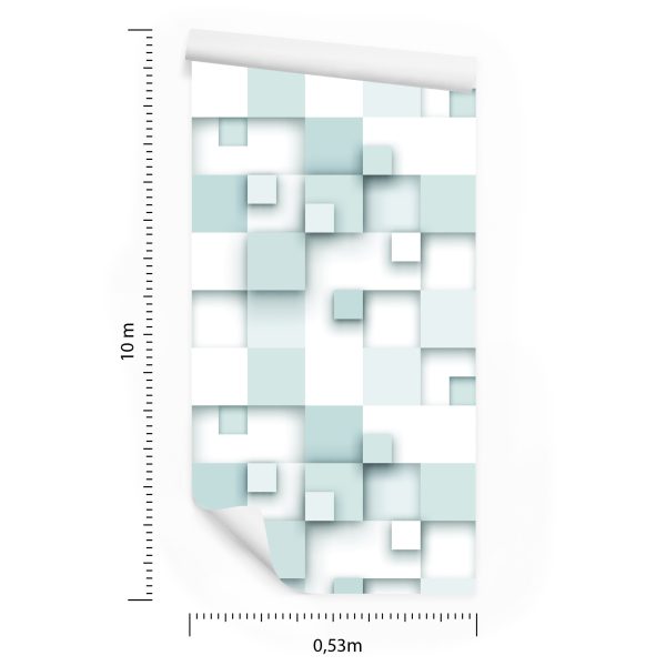 Behang Abstracte Vierkanten - 3D-Effect - Afbeelding 8