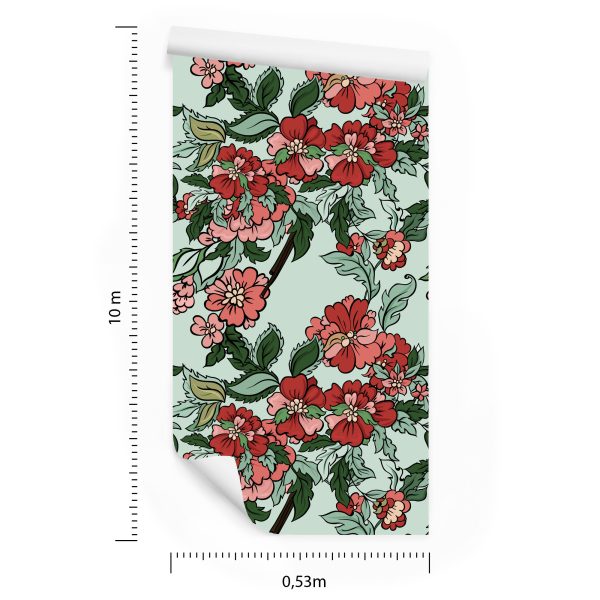 Behang Prachtige Kleurrijke Bladeren En Bloemen - Afbeelding 8
