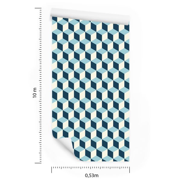 Behang 3D-Kubussen In Retrostijl - Afbeelding 8