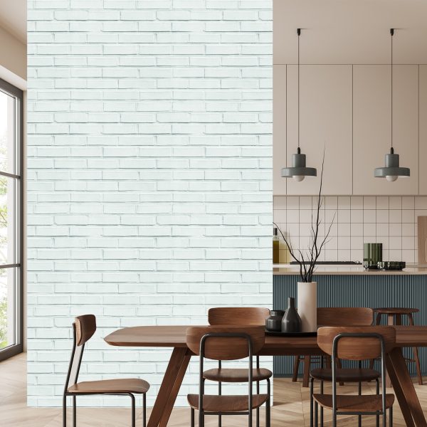 Behang Witte En Grijze Baksteen - Afbeelding 4