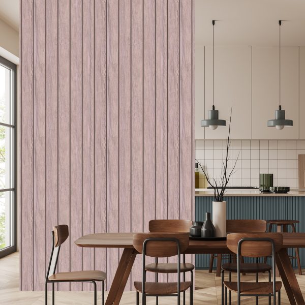 Behang Houten Planken In Pastelkleuren - Afbeelding 4
