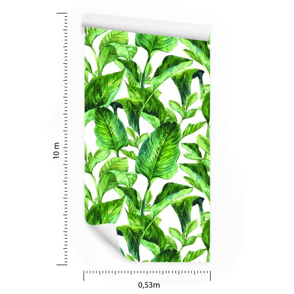 Behang Aquarel Tropische Bladeren - Afbeelding 8