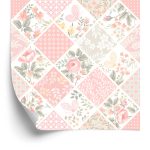 Behang Patchwork-Mozaïek Met Vlinders En Bloemen