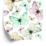 Behang Voor Kinderen - Pastelkleurige Vlinders