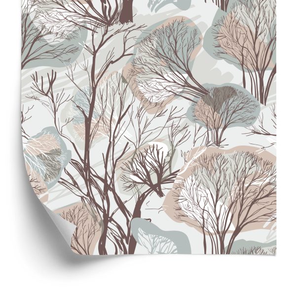 Behang Bomen In Het Herfstbos