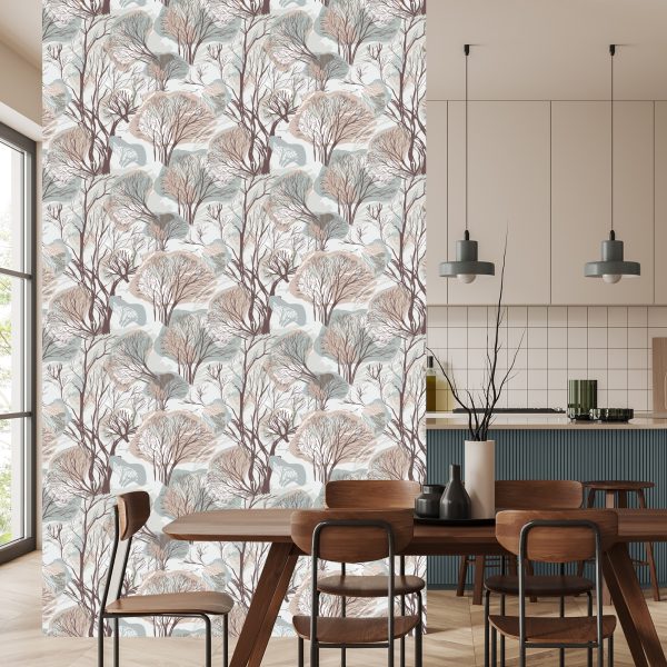 Behang Bomen In Het Herfstbos - Afbeelding 4