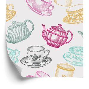 Behang Voor In De Keuken - Vintage Theeservies