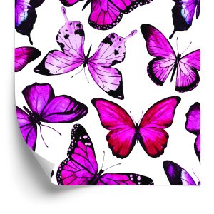 Behang Voor Kinderen - Roze Vlinders