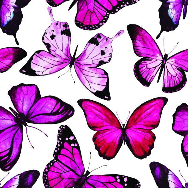 Behang Voor Kinderen - Roze Vlinders - Afbeelding 2