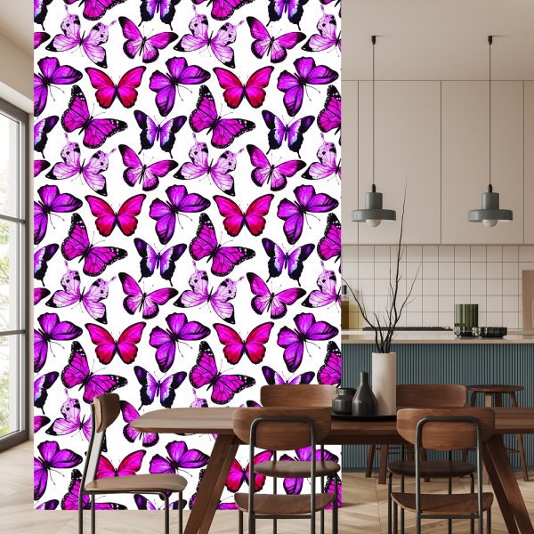 Behang Voor Kinderen - Roze Vlinders - Afbeelding 4