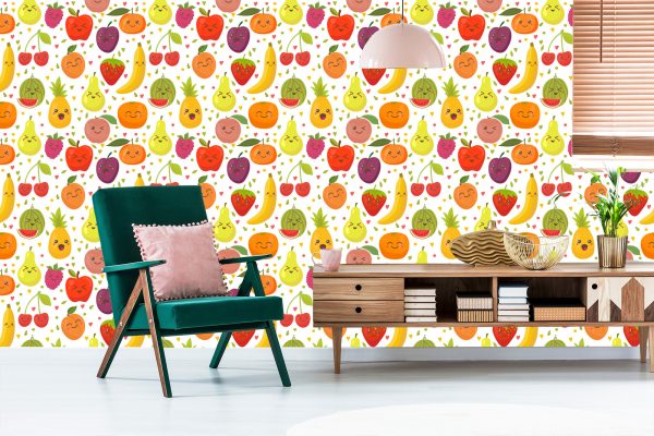 Behang Voor Kinderen - Happy Sweet Fruits - Afbeelding 6