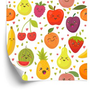 Behang Voor Kinderen - Happy Sweet Fruits