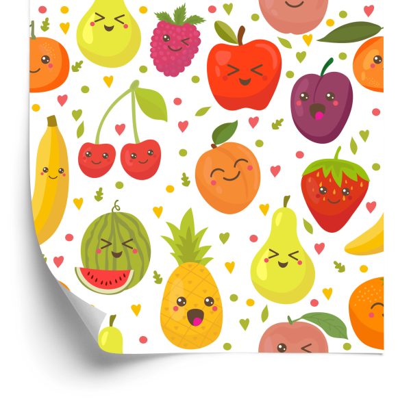 Behang Voor Kinderen - Happy Sweet Fruits