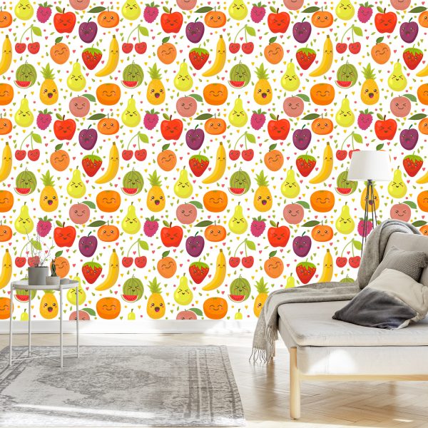 Behang Voor Kinderen - Happy Sweet Fruits - Afbeelding 3