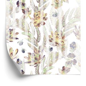 Behang Vintage Stijl Vetplanten En Varens