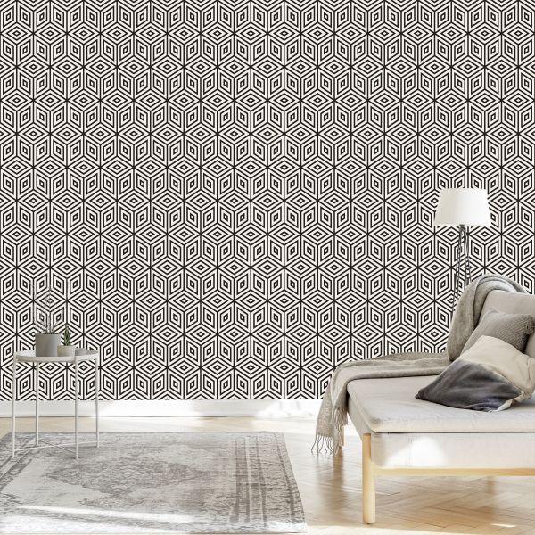 Behang Geometrisch - Kubussen En Diamanten - Afbeelding 3
